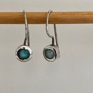 Sterling silver earrings with light blue stones